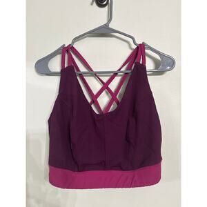 Torrid Active Strappy Sports Bra Purple Pink Criss Cross Back Size 1